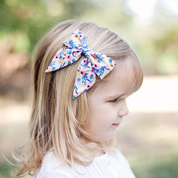 Sailor Bow Clip Or Headband / Rosa In Violet