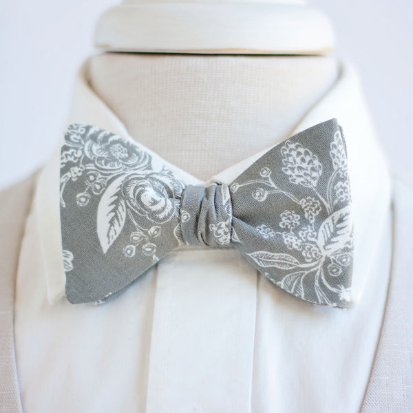 Men's Freestyle Self-Tie Bow Tie / Grey Toile