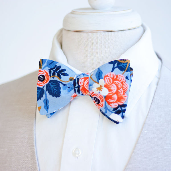 Men's Pocket Square / Birch Floral In Periwinkle