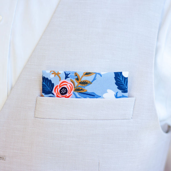 Boy's Necktie / Birch Floral In Periwinkle