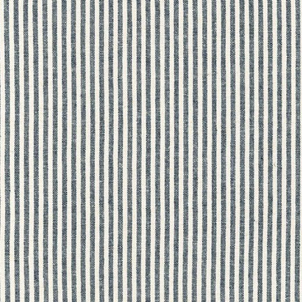 Men's Pocket Square / Navy Linen Stripe